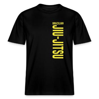 Brazilian Jiu Jitsu T-shirt BJJ Jiu-Jitsu -  RELAXED FIT Unisex Organic T-Shirt - black - Front - Alina (178cm) & Michal (187cm)