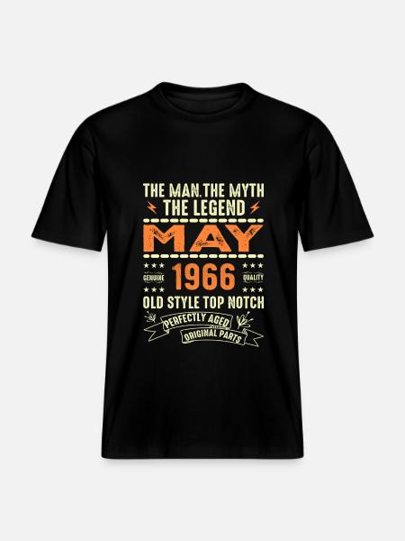 Birthday May 1966 - May 1966 - RELAXED FIT Unisex Organic T-Shirt - black