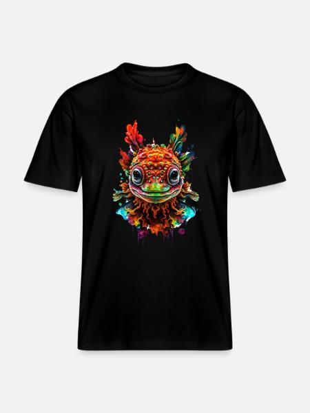 Axolotl - RELAXED FIT Unisex Organic T-Shirt - Schwarz