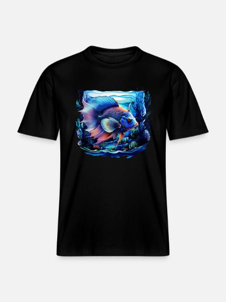Angelfish - RELAXED FIT Unisex Organic T-Shirt - black