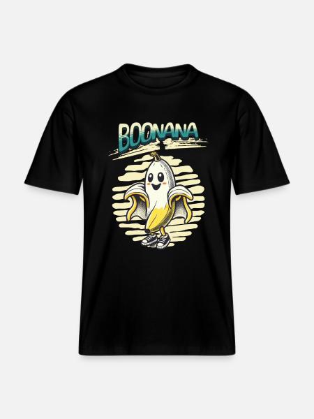 Funny Banana Ghost Ghosts Boonana - RELAXED FIT Unisex Organic T-Shirt - black