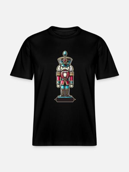 Christmas Nutcracker Retro Style -  RELAXED FIT Unisex Organic T-Shirt - black