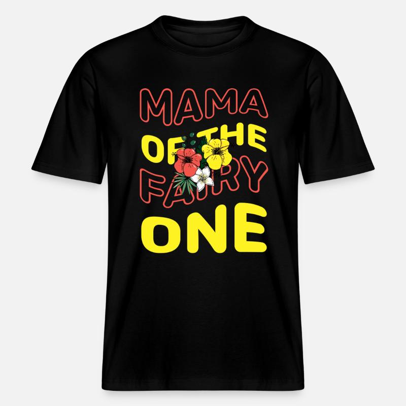 Maman de la fée Une -  T-shirt unisexe RELAXED FIT en coton bio - noir