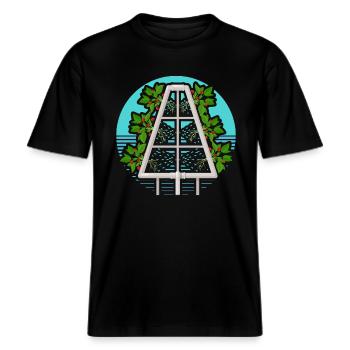 Hydroponics -  RELAXED FIT Unisex Organic T-Shirt - black - Front - Alina (178cm) & Michal (187cm)