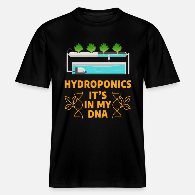 L’hydroponie c’est dans mon ADN -  T-shirt unisexe RELAXED FIT en coton bio - noir