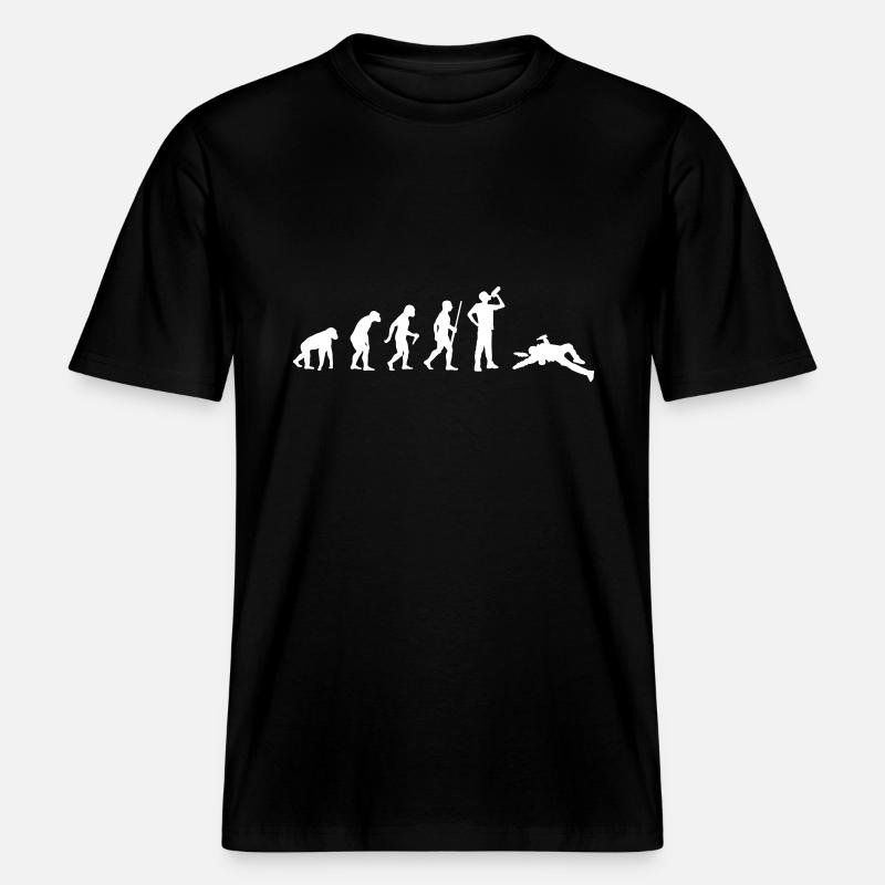 Drinking Evolution -  RELAXED FIT Unisex Organic T-Shirt - black