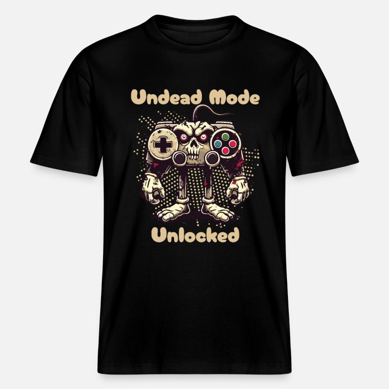 Zombie Gaming Controller Mode Unleashed - RELAXED FIT Unisex Organic T-Shirt - black