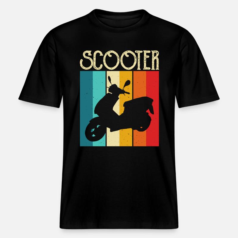 Roller Rollerfahrer Motorroller - RELAXED FIT Unisex Organic T-Shirt - Schwarz