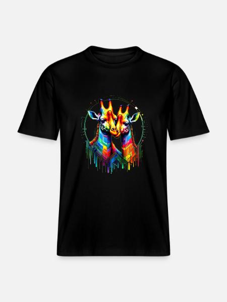 Giraffenliebe - Farbenvielfalt - RELAXED FIT Unisex Organic T-Shirt - Schwarz