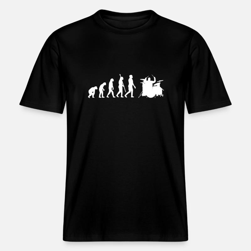 Batteur Evolution Développement batterie -  T-shirt unisexe RELAXED FIT en coton bio - noir