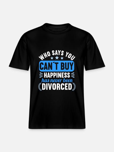 Hvem sier at du ikke kan kjøpe lykke har aldri skilt seg -  Økologisk RELAXED FIT Unisex T-skjorte - svart