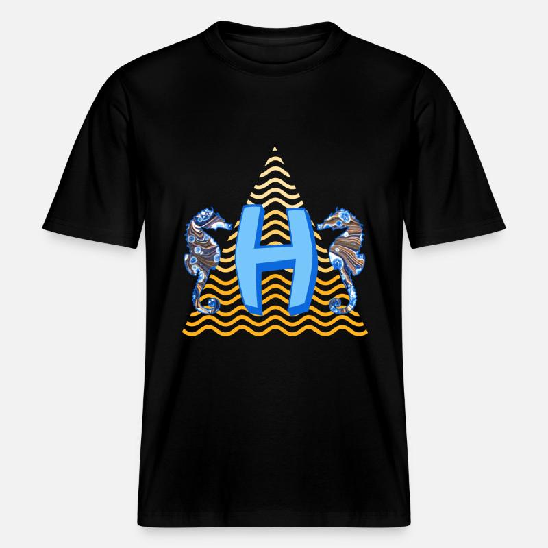 seepferdchen e 262 h -  RELAXED FIT Unisex Organic T-Shirt - Schwarz