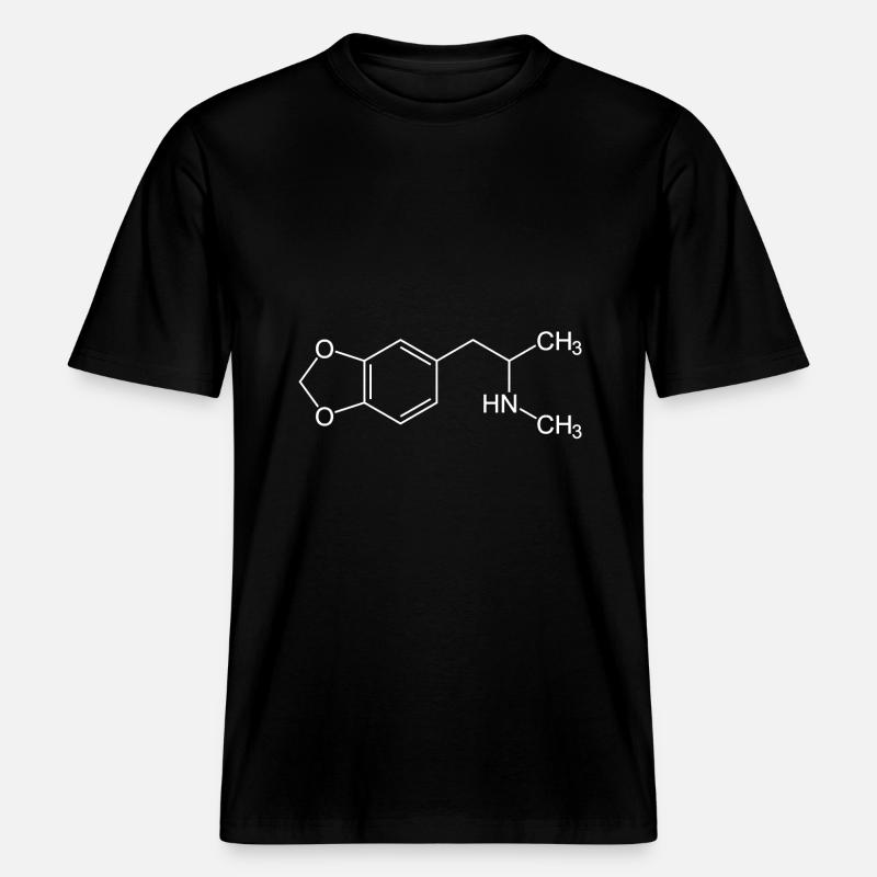 Molécule MDMA -  T-shirt unisexe RELAXED FIT en coton bio - noir