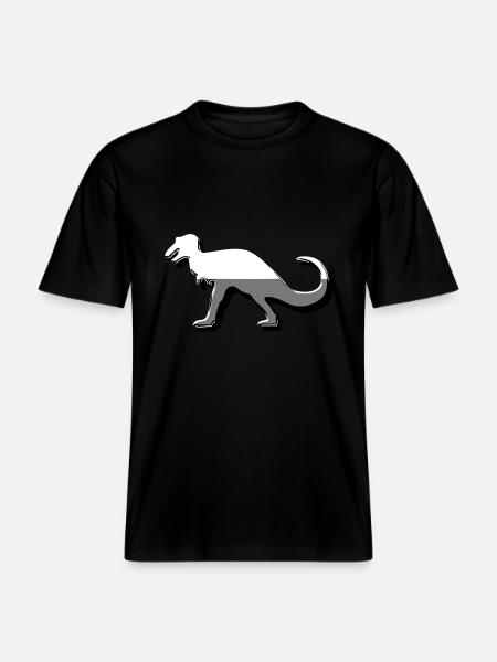 Saurier Dinosaurier Button -  RELAXED FIT Unisex Organic T-Shirt - Schwarz