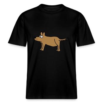 Dog -  RELAXED FIT Unisex Organic T-Shirt - black - Front - Alina (178cm) & Michal (187cm)