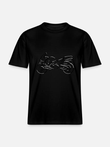 motorcycle art stylized - RELAXED FIT Unisex Organic T-Shirt - black