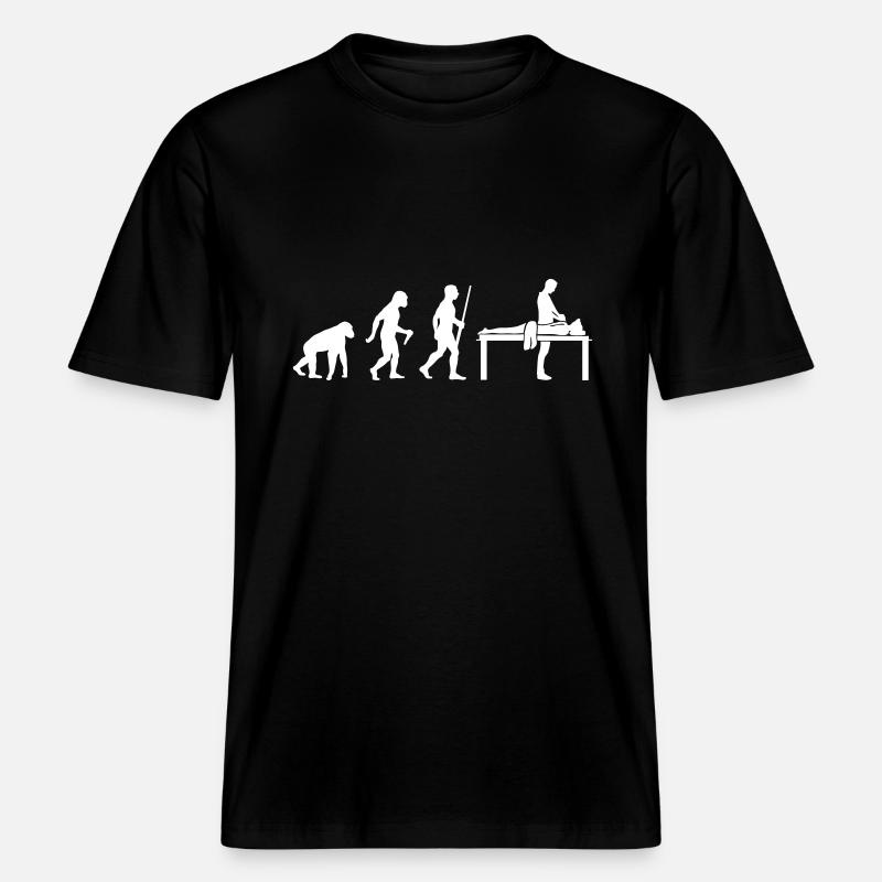 Massage Évolution -  T-shirt unisexe RELAXED FIT en coton bio - noir