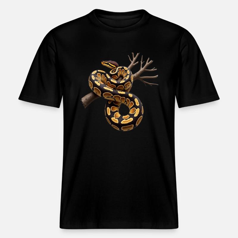Königspython Schlangen Liebhaber Terrarium Python -  RELAXED FIT Unisex Organic T-Shirt - Schwarz