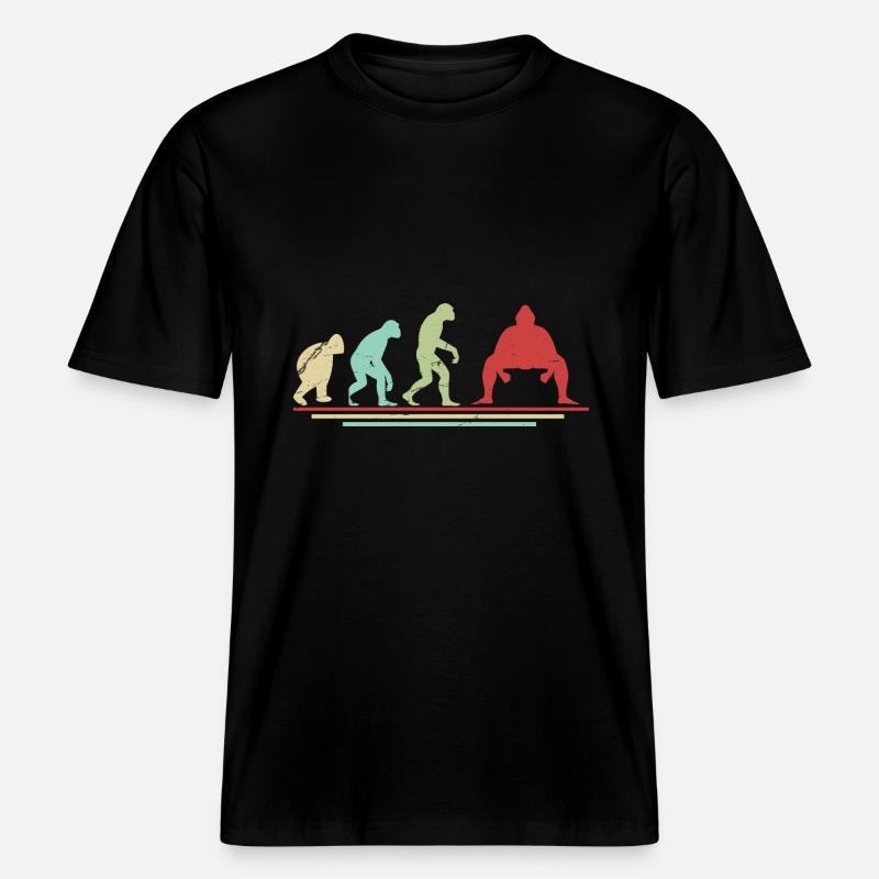 Évolution du sumo -  T-shirt unisexe RELAXED FIT en coton bio - noir