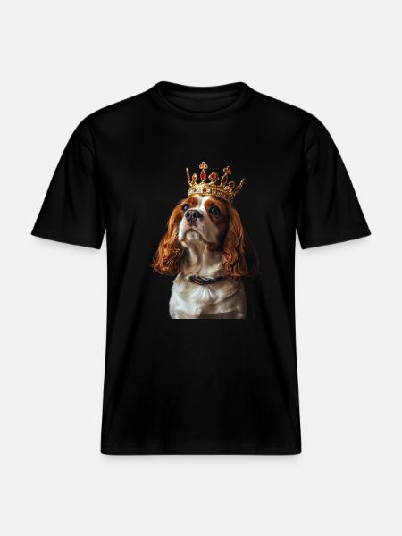 Cavalier King Charles Spaniel -  RELAXED FIT Unisex Organic T-Shirt - black