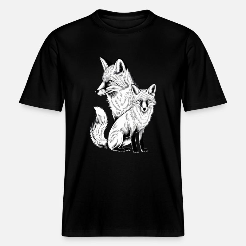 Fuchs -  RELAXED FIT Unisex Organic T-Shirt - Schwarz