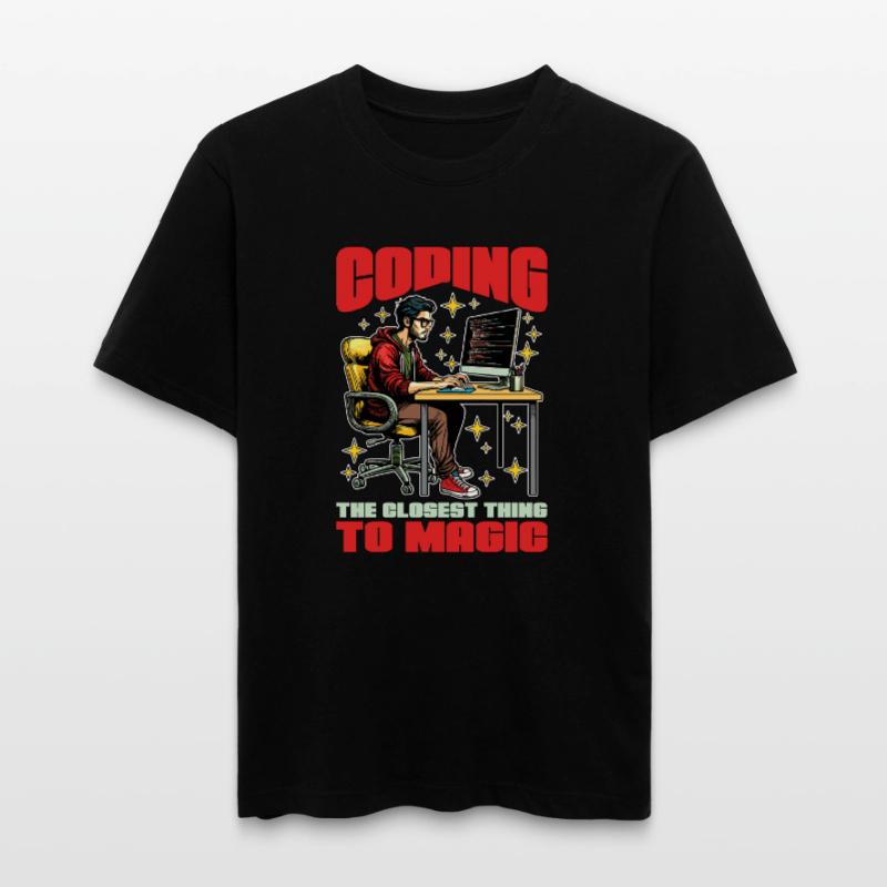 Coder Coding The Closest Thing To Magic Developer  RELAXED FIT Unisex Organic T-Shirt