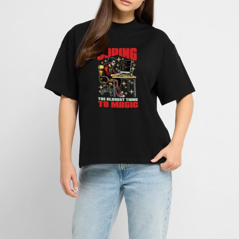 Coder Coding The Closest Thing To Magic Developer  RELAXED FIT Unisex Organic T-Shirt