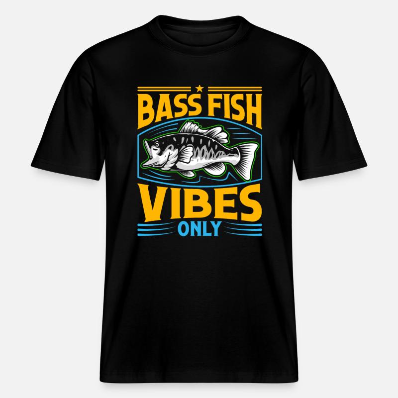 Bash Fish Vibes Only -  RELAXED FIT Unisex Organic T-Shirt - black