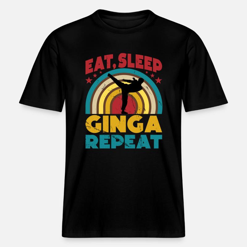 Eat Sleep Ginga Repeat -  RELAXED FIT Unisex Organic T-Shirt - black