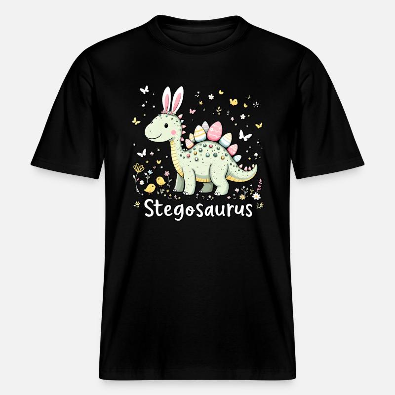 Stegosaurus -  RELAXED FIT Unisex Organic T-Shirt - black