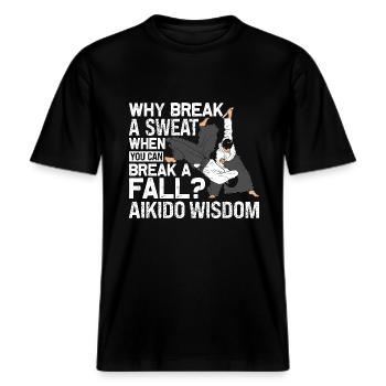 Aikido visdom -  Økologisk unisex T-shirt RELAXED FIT - sort - Foran - Alina (178cm) & Michal (187cm)