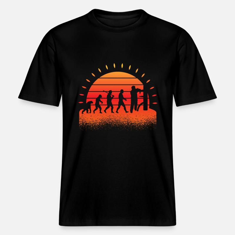 Évolution du Wing Chun -  T-shirt unisexe RELAXED FIT en coton bio - noir