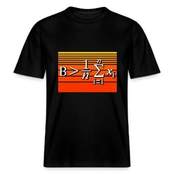 Mathe-Wortspiel – Sei größer als der Durchschnitt -  RELAXED FIT Unisex Organic T-Shirt - Schwarz - Vorne - Alina (178cm) & Michal (187cm)