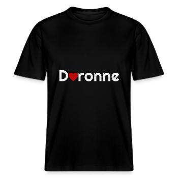 La Daronne, la Mère, hymne à la mère. -  T-shirt unisexe RELAXED FIT en coton bio - noir - Devant - Alina (178cm) & Michal (187cm)