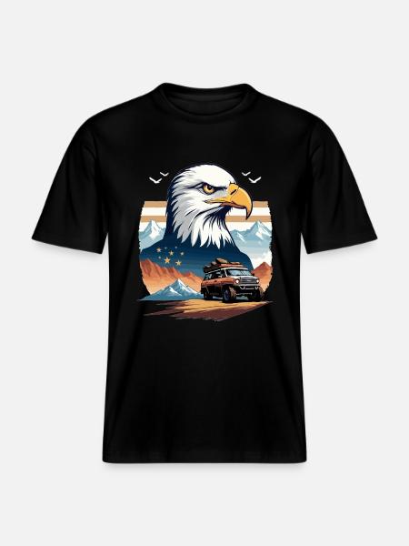Abenteuerreise USA -  RELAXED FIT Unisex Organic T-Shirt - Schwarz
