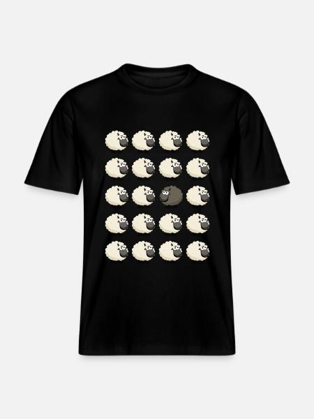 mouton noir -  T-shirt unisexe RELAXED FIT en coton bio - noir
