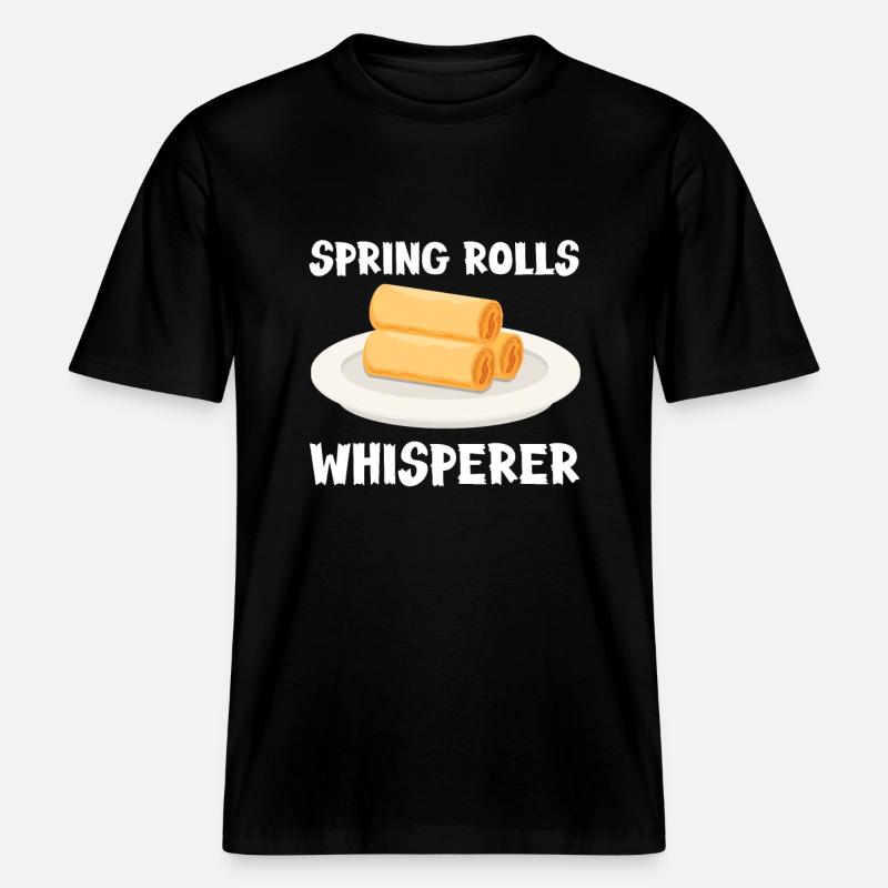 Rouleaux de printemps Whisperer -  T-shirt unisexe RELAXED FIT en coton bio - noir