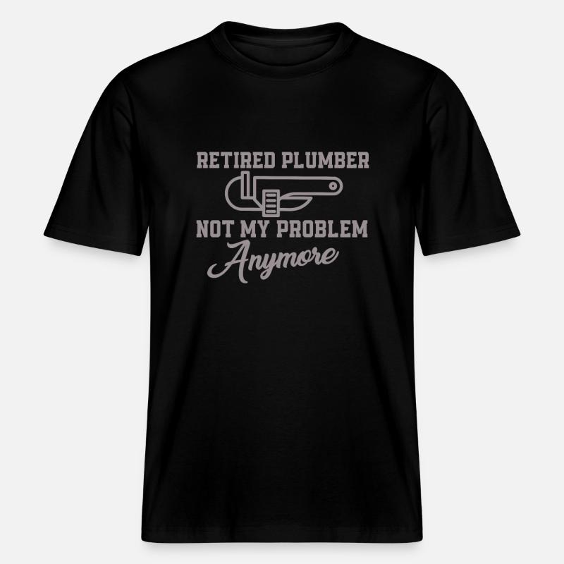 Conception de plombier retraité -  T-shirt unisexe RELAXED FIT en coton bio - noir