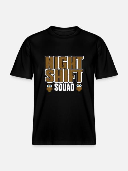 Cute night shift troupe -  RELAXED FIT Unisex Organic T-Shirt - black