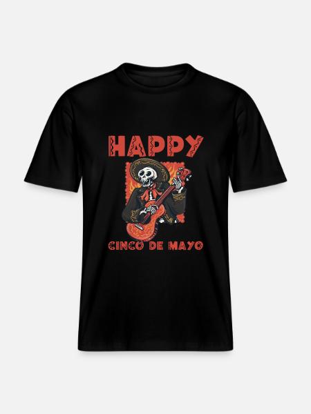 Cheerful Cinco de Mayo -  RELAXED FIT Unisex Organic T-Shirt - black