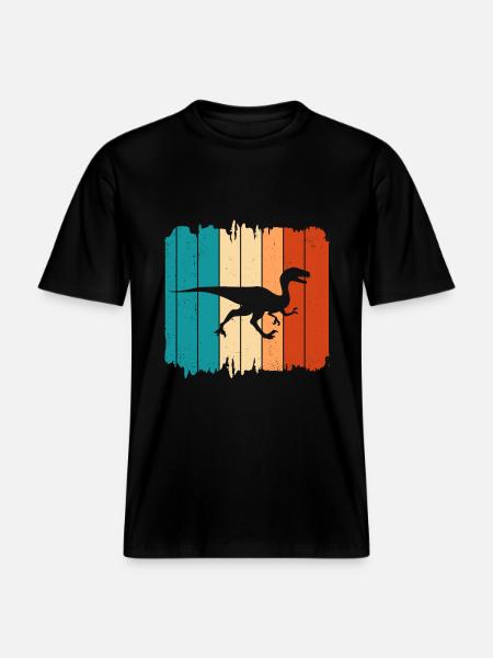 Velociraptor Dino Dinosaurs - RELAXED FIT Unisex Organic T-Shirt - black