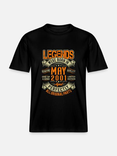 2001 May Birthday Legend - RELAXED FIT Unisex Organic T-Shirt - black