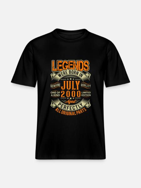 2000 July Birthday Legend -  RELAXED FIT Unisex Organic T-Shirt - black