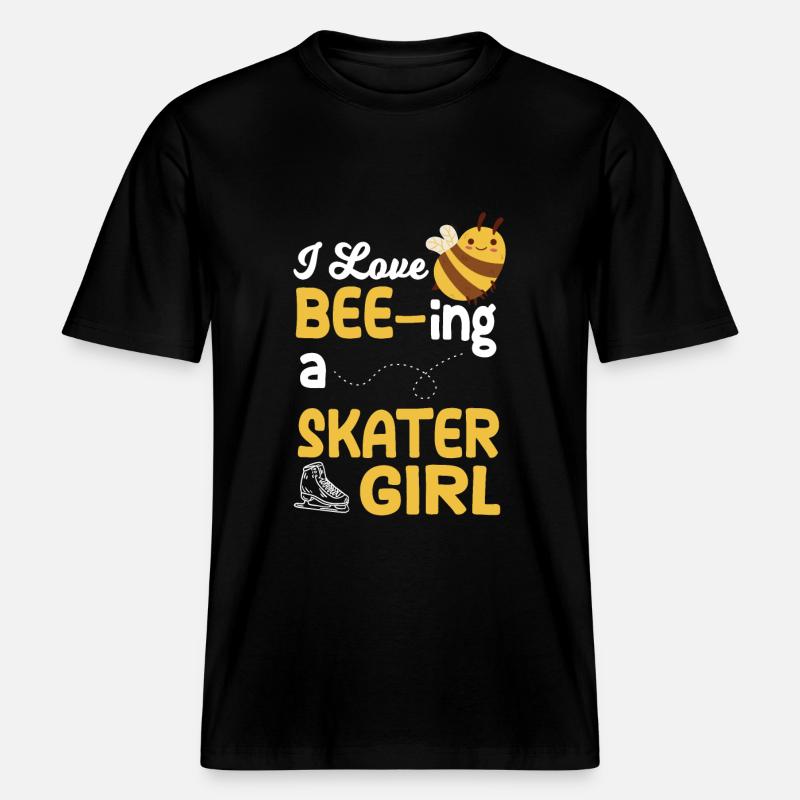 Niedliche Eislaufmädchen Eiskunstläuferin -  RELAXED FIT Unisex Organic T-Shirt - Schwarz