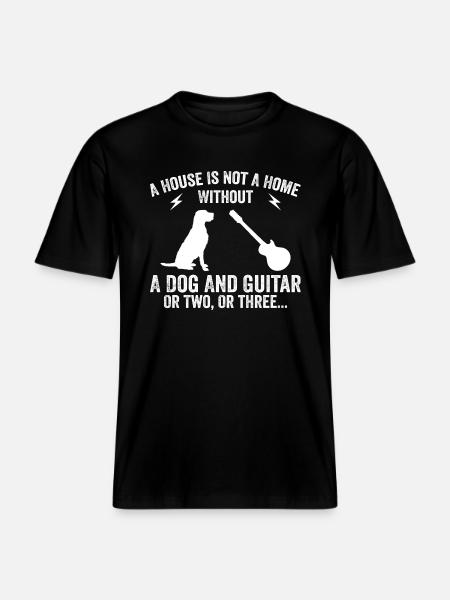 Guitarist and dog lover -  RELAXED FIT Unisex Organic T-Shirt - black