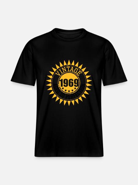 Vintage 1969 -  Uniseks RELAXED FIT bio-T-shirt - zwart