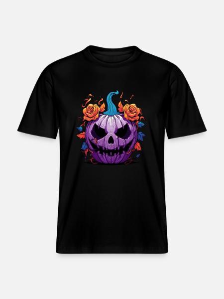 Halloween Citrouille - T-shirt unisexe RELAXED FIT en coton bio - noir