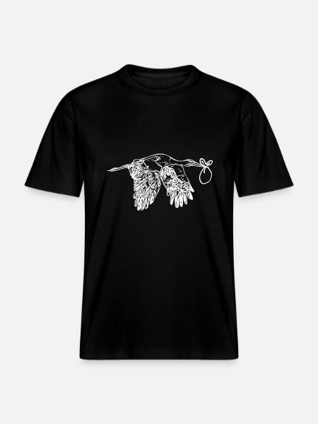 Flying Stork offspring Delivery -  RELAXED FIT Unisex Organic T-Shirt - black
