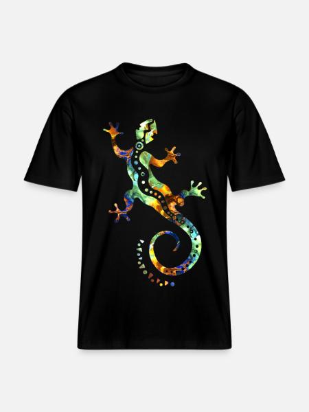 GECKO abstrakt bunt - RELAXED FIT Unisex Organic T-Shirt - Schwarz