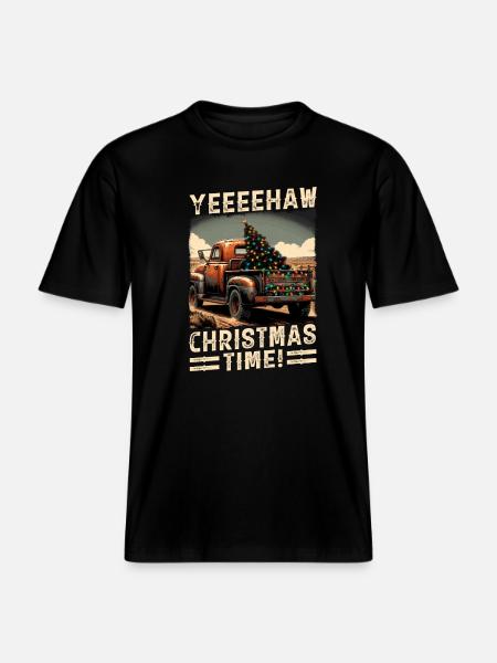 Yeehaw C’est Noël – Camionnette -  T-shirt unisexe RELAXED FIT en coton bio - noir